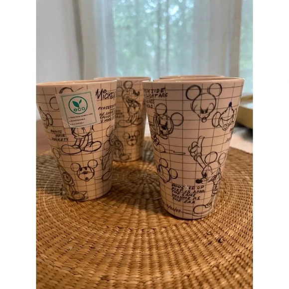 Disney Mickey Mouse Sketch Two Bamboo Cups - Picture 1 of 10